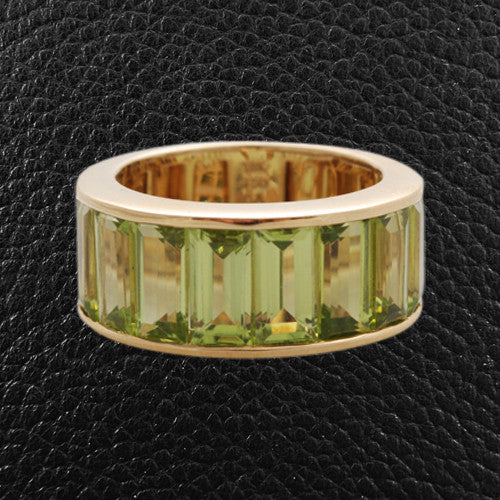 Emerald cut Peridot Ring