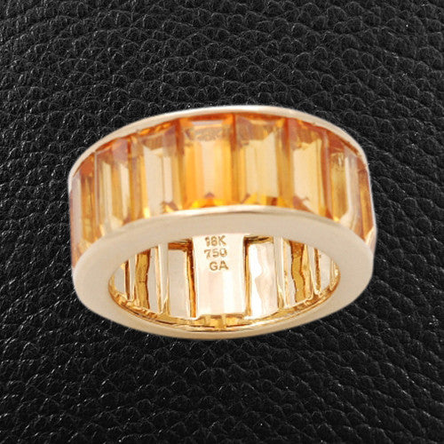 Emerald cut Citrine Ring