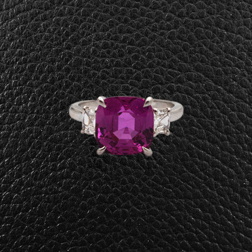 Pink Sapphire & Diamond Ring