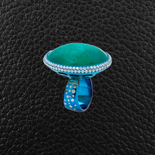 Cabochon Emerald & Diamond Ring