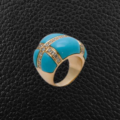 Turquoise & Diamond Ring