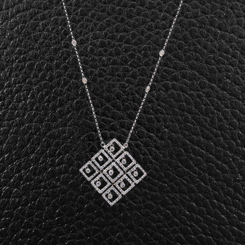 Square Design Diamond Pendant