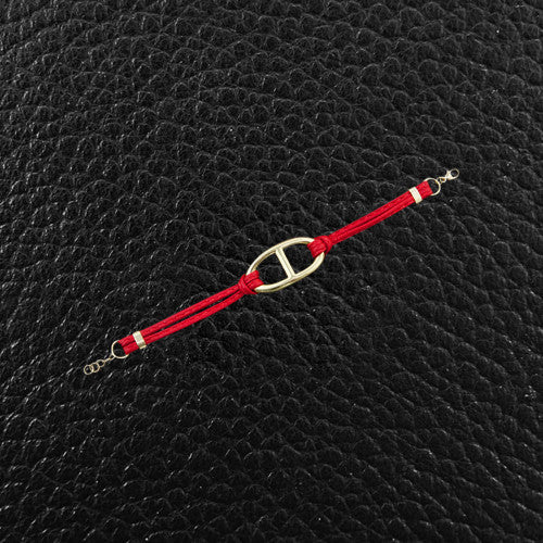 Spaghetti Strap Bracelet with Anchor Link Center