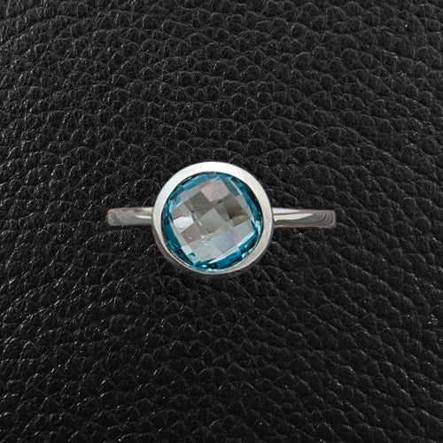 Round Blue Topaz Ring