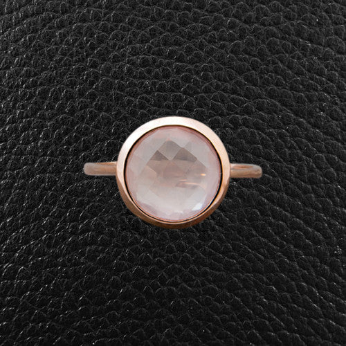 Round Rose Quartz Ring