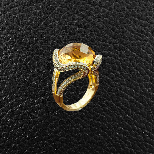 Citrine & Diamond Ring