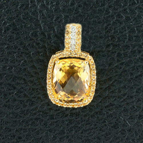 Citrine & Diamond Pendant