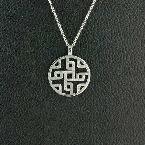 Round Pendant with Diamond Accents