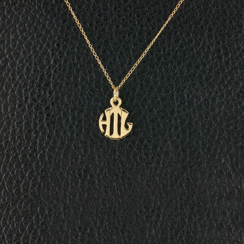 Yellow Gold Monogram Pendant