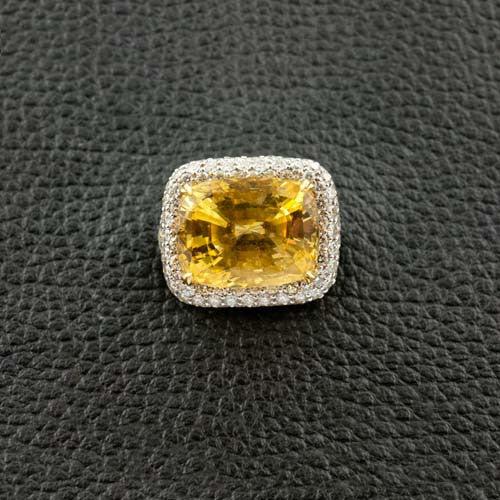 Yellow Sapphire & Diamond Ring