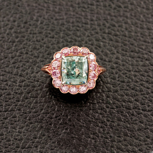 1.5 carat Oval Emerald & Diamond Ring on 14K White Gold | Marctarian