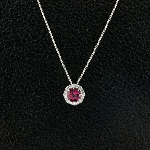 Pink Tourmaline & Diamond Pendant