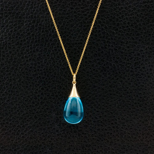 Blue Topaz Teardrop Shaped Pendant