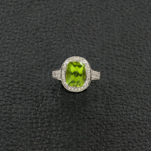 Peridot & Diamond Ring