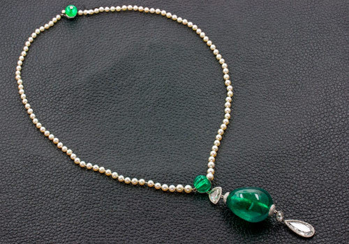 Emerald, Pearl & Diamond Antique Necklace – CRAIGER DRAKE DESIGNS®