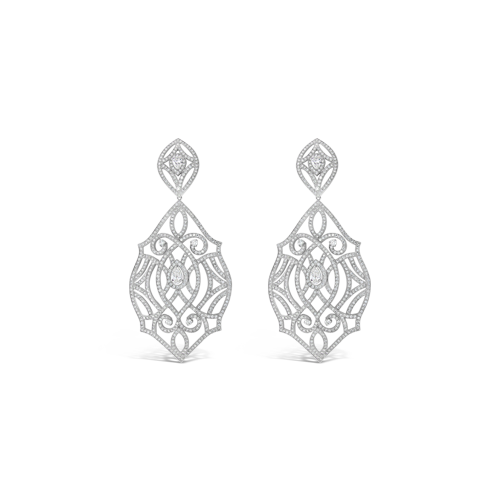 Diamond Dangle Lace Earrings