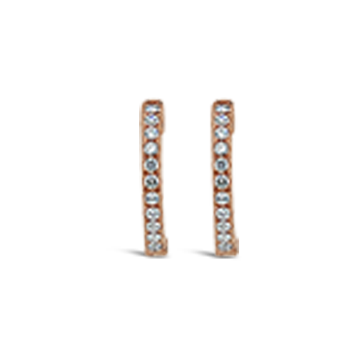 Rose Gold & Diamond Hoop Earrings