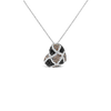 Black, Brown & White Diamond Heart Pendant