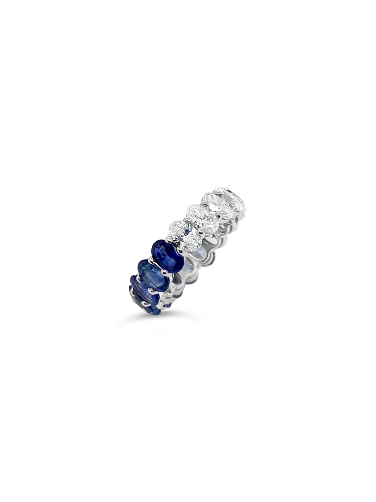 Ombre Sapphire & Diamond Eternity Band