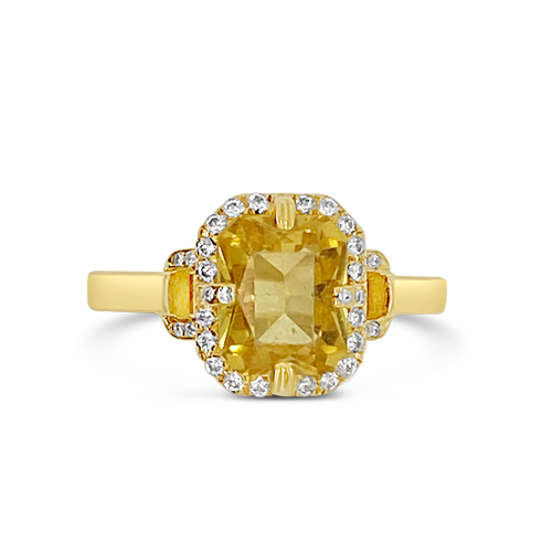 Citrine & Diamond RIng