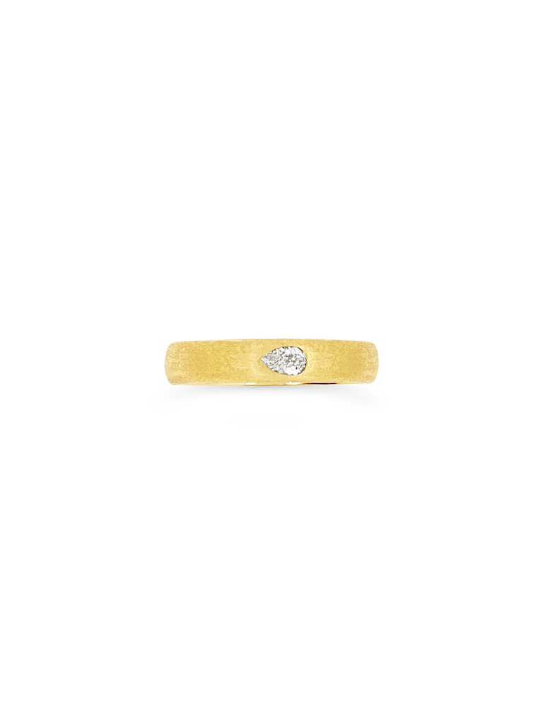 Pear Shaped Diamond Band Ring