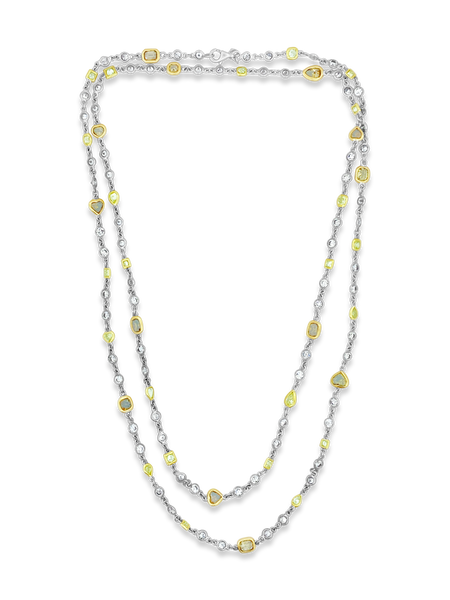 Yellow & White Diamonds by the Yard Necklace