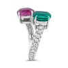 Emerald, Ruby & Diamond Bypass Ring