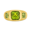 Triple Peridot & Yellow Gold Ring